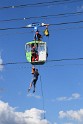 Koelner Seilbahn Gondel blieb haengen Koeln Linksrheinisch P289